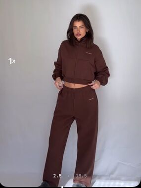 NWT LAYERE 100% Organic Cotton Wide Leg Pants Chocolate Brown Small S SOLD OUT